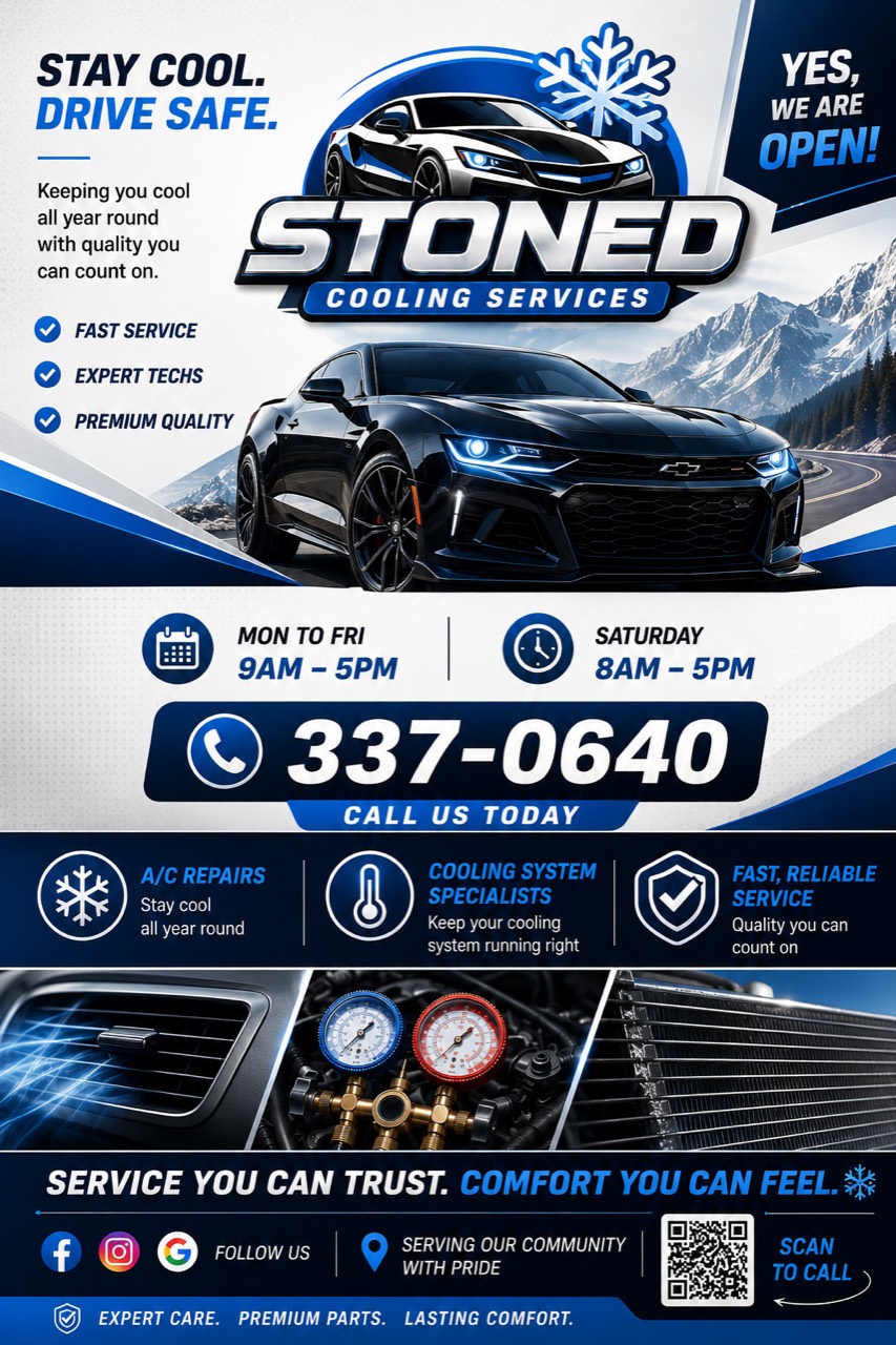 Stoned Cooling Services promotional flyer